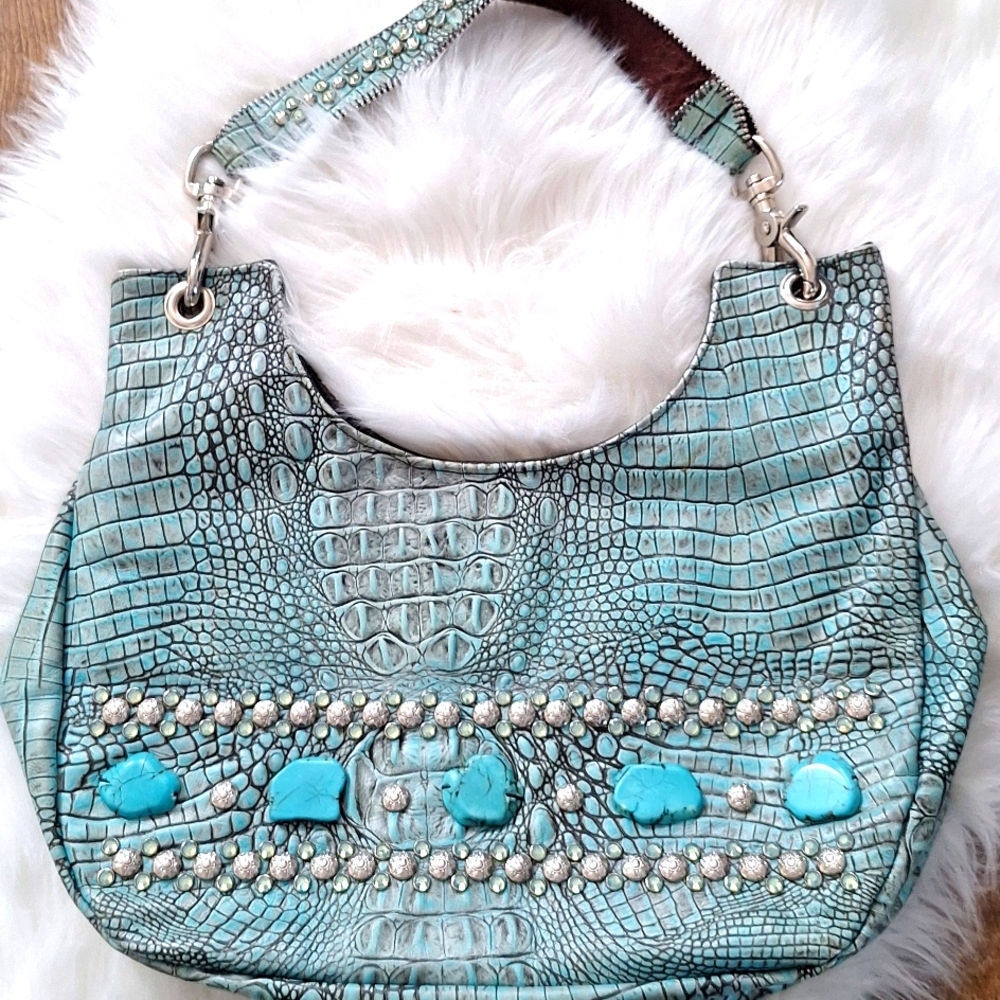 KurtMan Design Turquoise, purse,  large